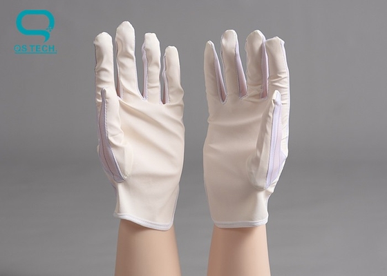 PU Palm Coated White Polyester Clean Room ESD Gloves 10pairs/bag
