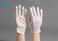 PU Palm Coated White Polyester Clean Room ESD Gloves 10pairs/bag